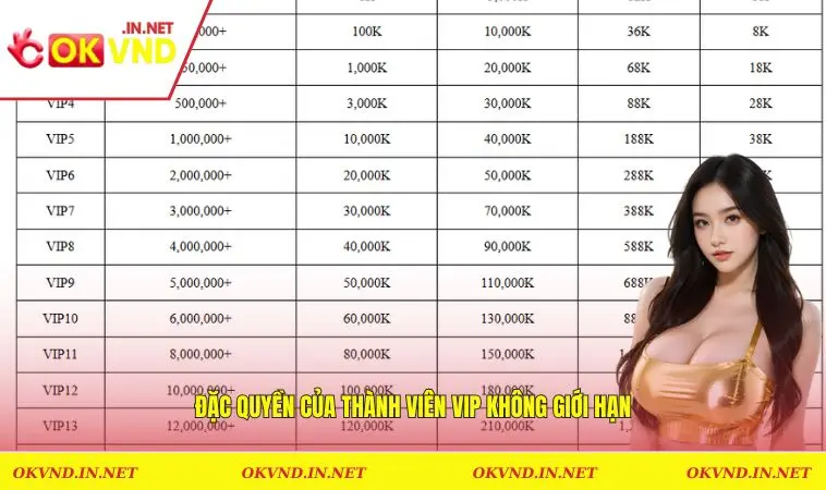 Khuyến Mãi OKVND 2 Đặc quyền của thành viên VIP không giới hạn