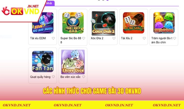 Game Bài 3D OKVND 3 Các siêu phẩm game bài nổi bật tại OKVND