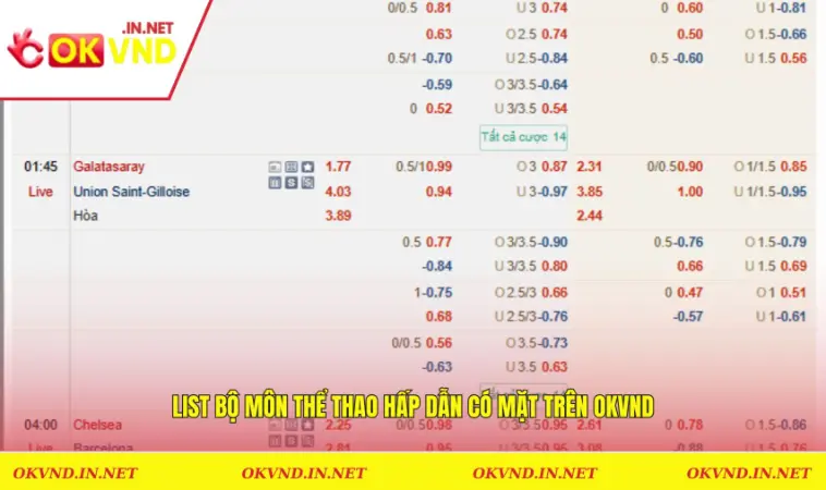 Sự Kiện Thể Thao OKVND 3 List bộ môn thể thao hấp dẫn có mặt trên OKVND