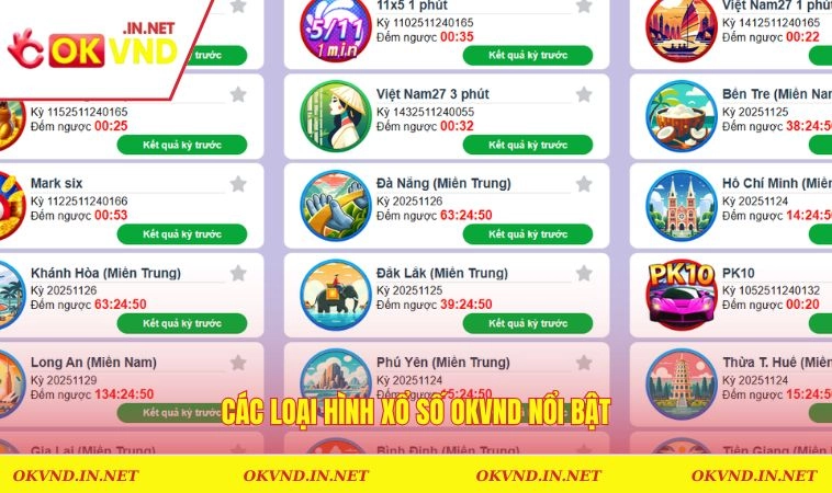 Các thể loại xổ số OKVND nổi bật